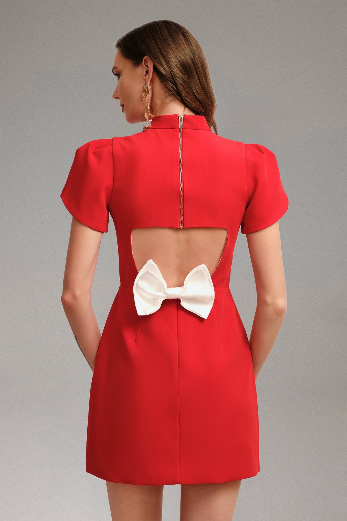 DALIA - Backless Mini Dress - Red
