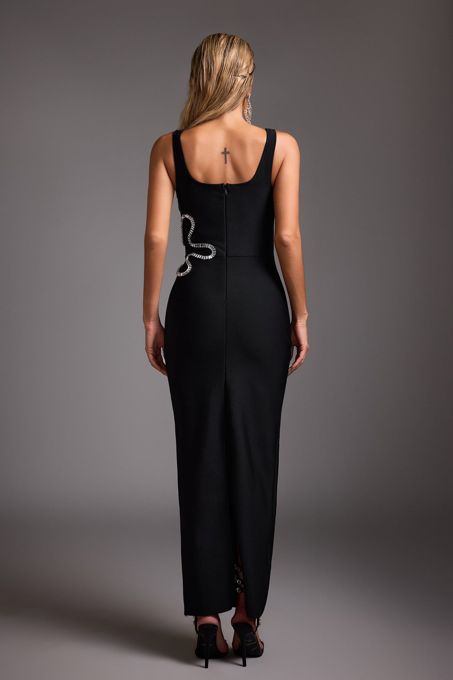 DALIA - Cut Out Diamond Bandage Maxi Dress