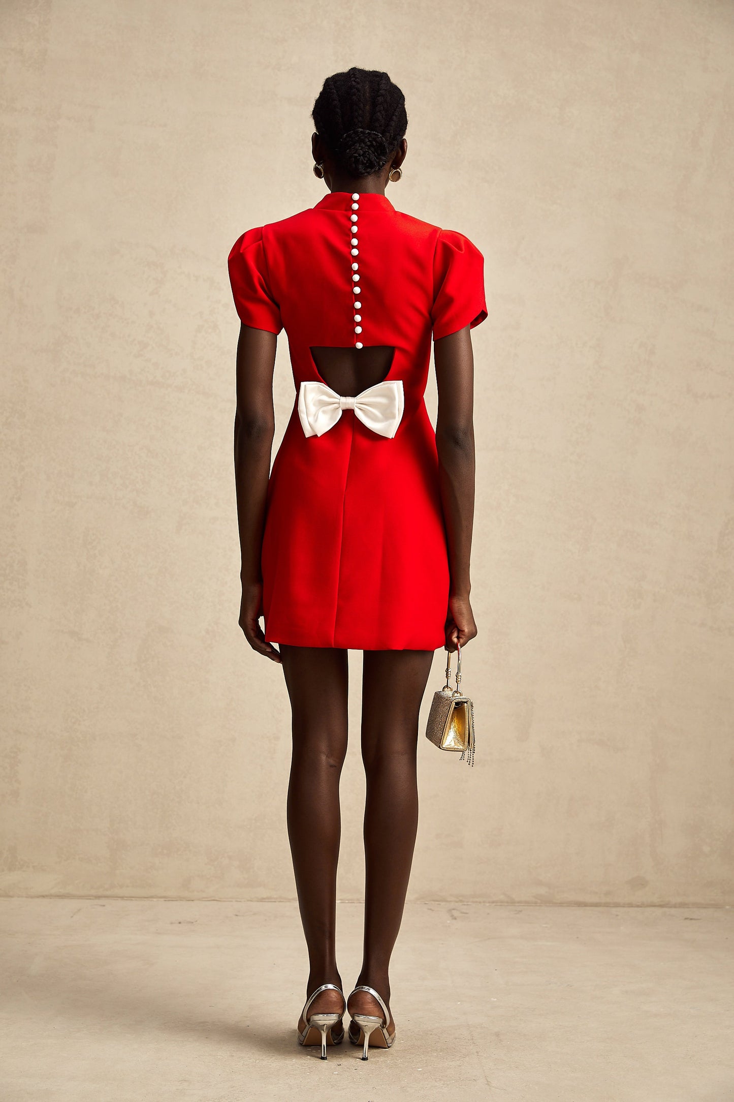 DALIA - Red Bow Mini Dress