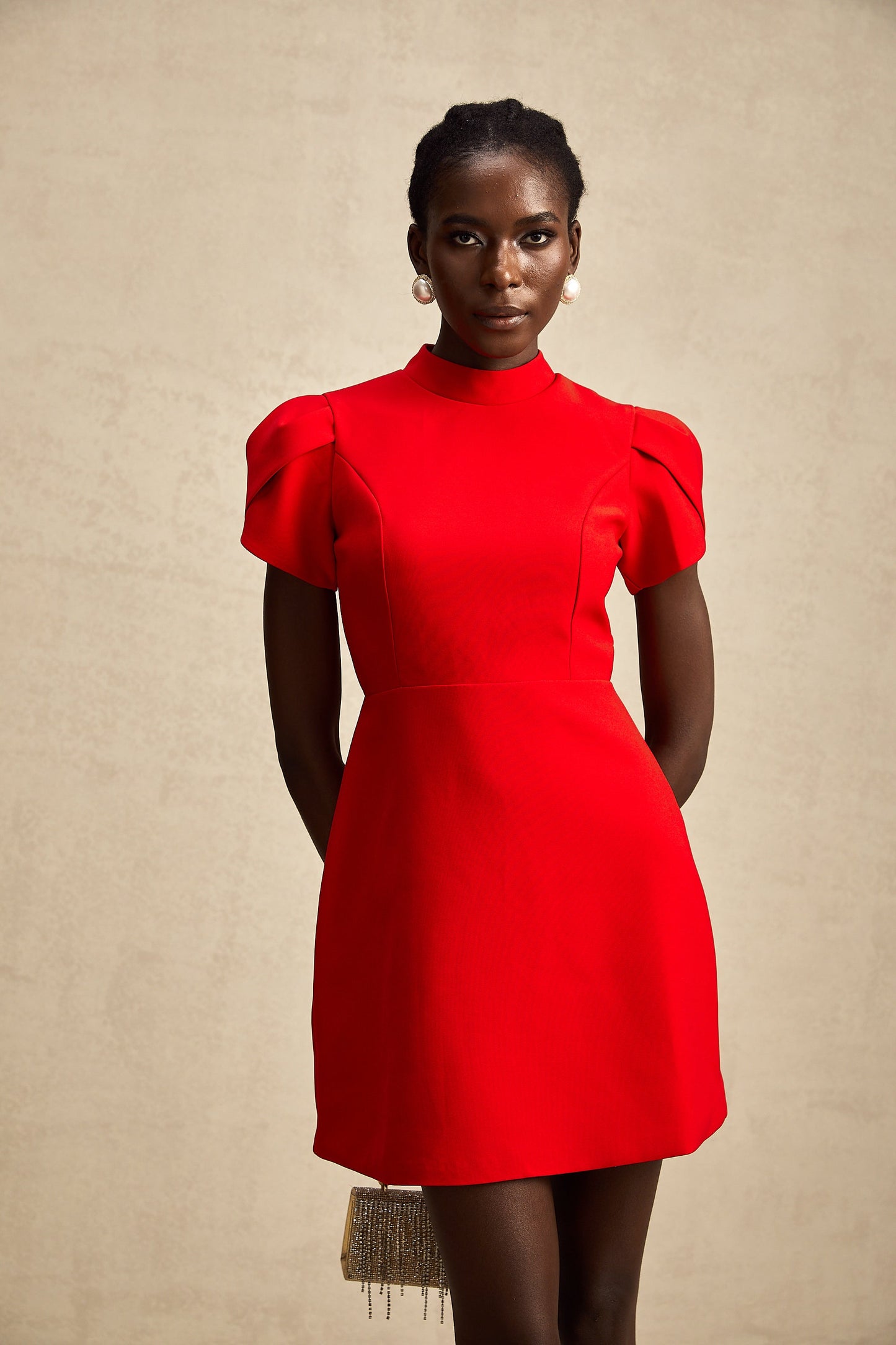 DALIA - Red Bow Mini Dress