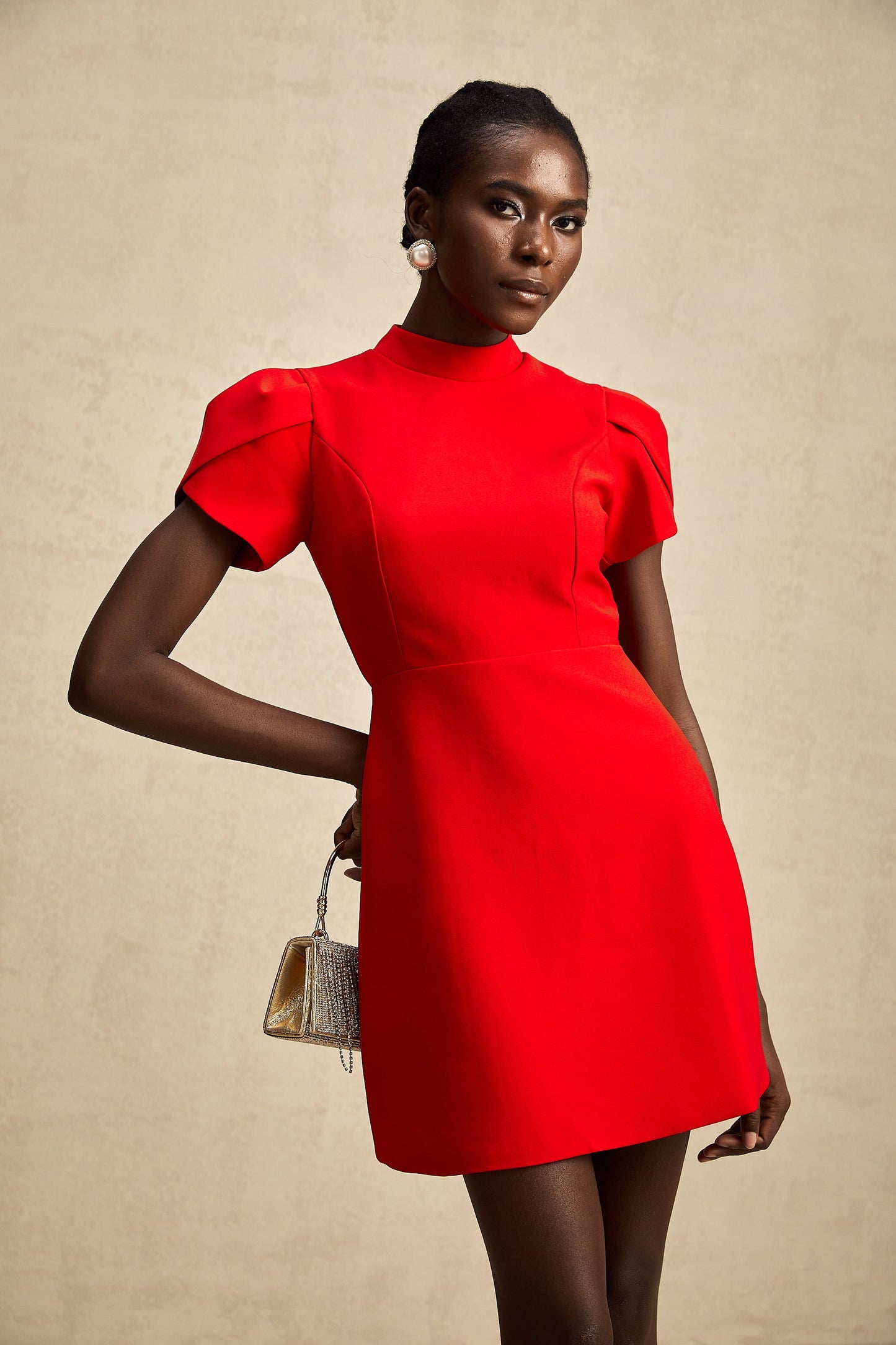 DALIA - Red Bow Mini Dress