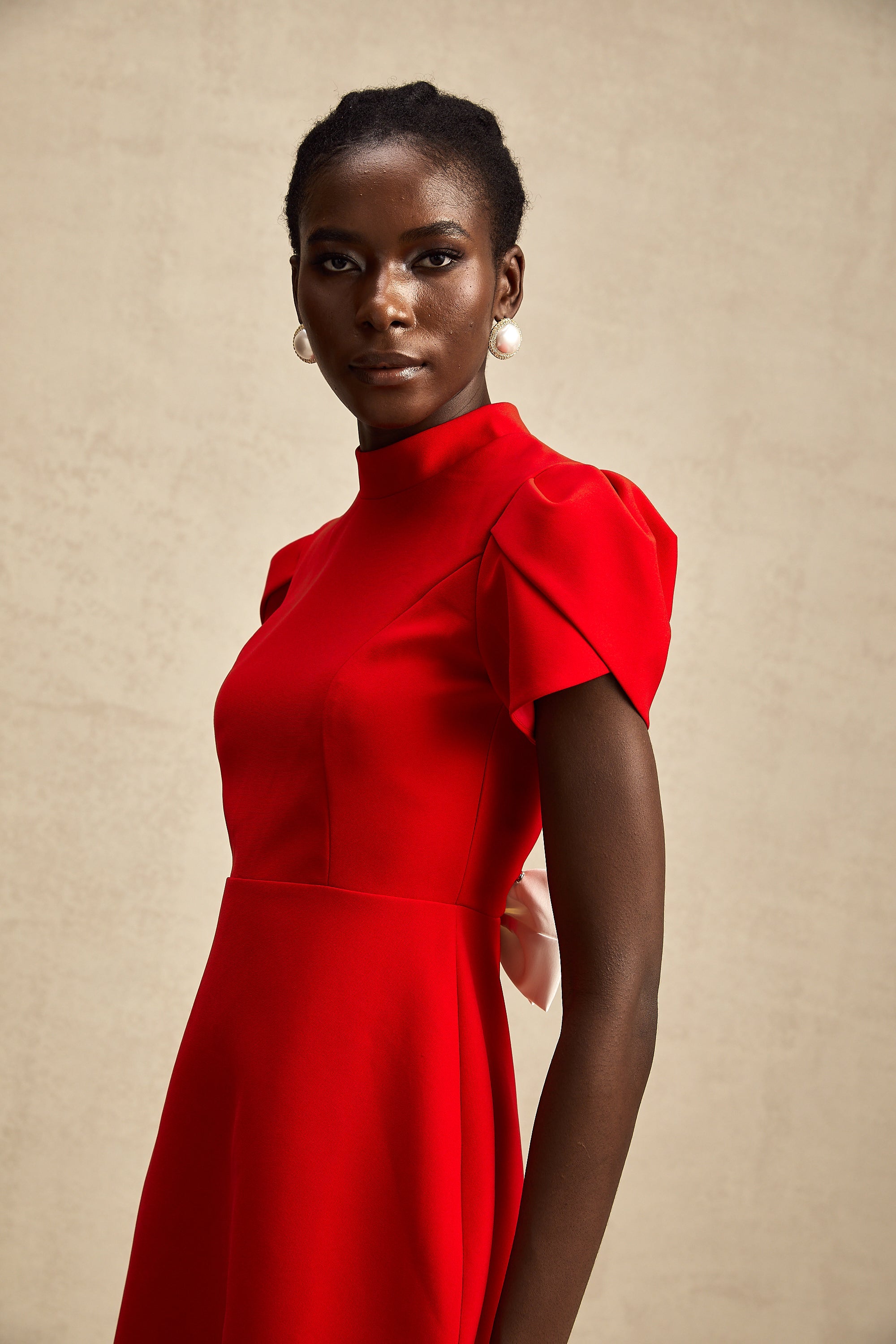 DALIA - Red Bow Mini Dress