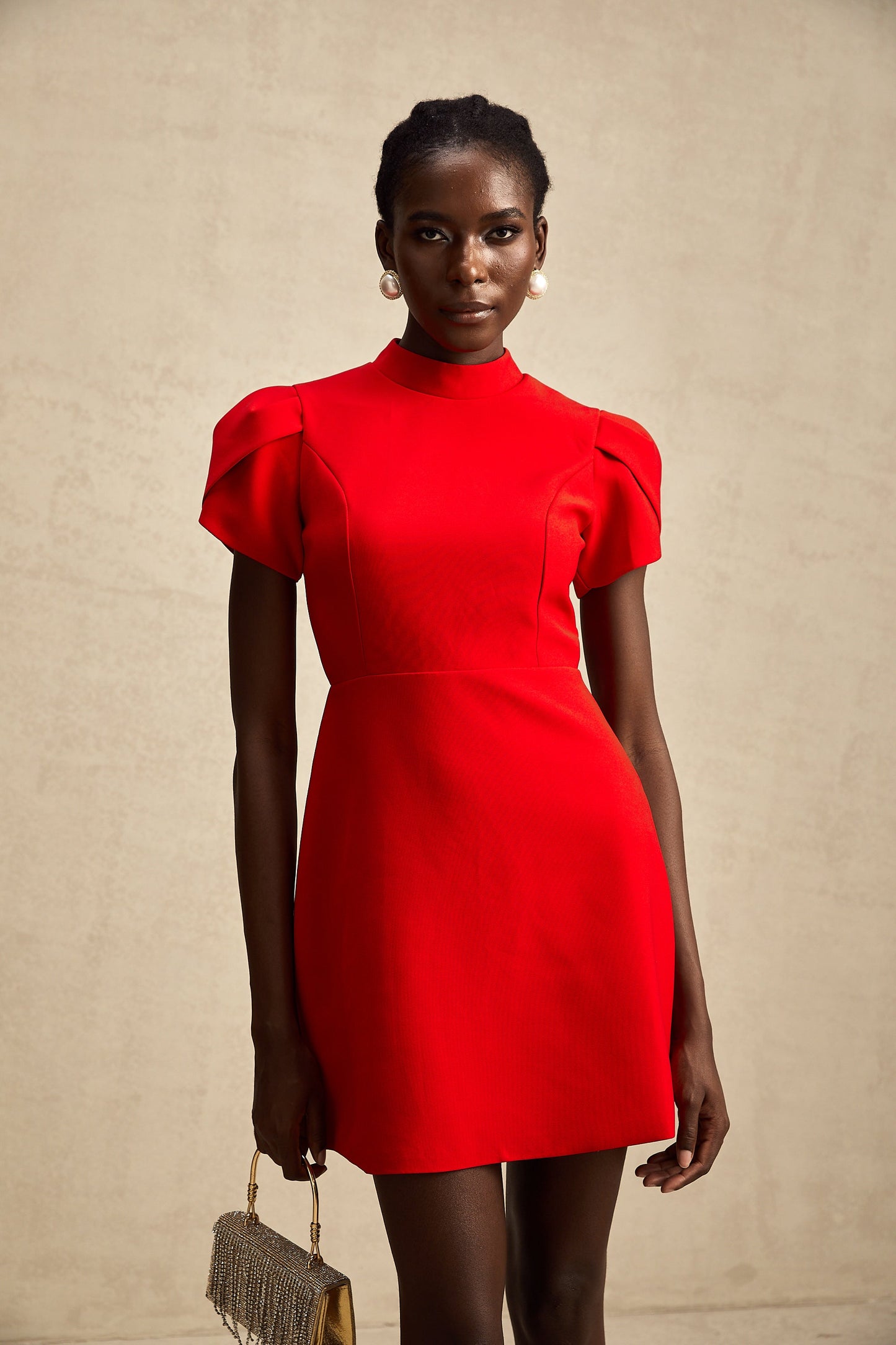 DALIA - Red Bow Mini Dress