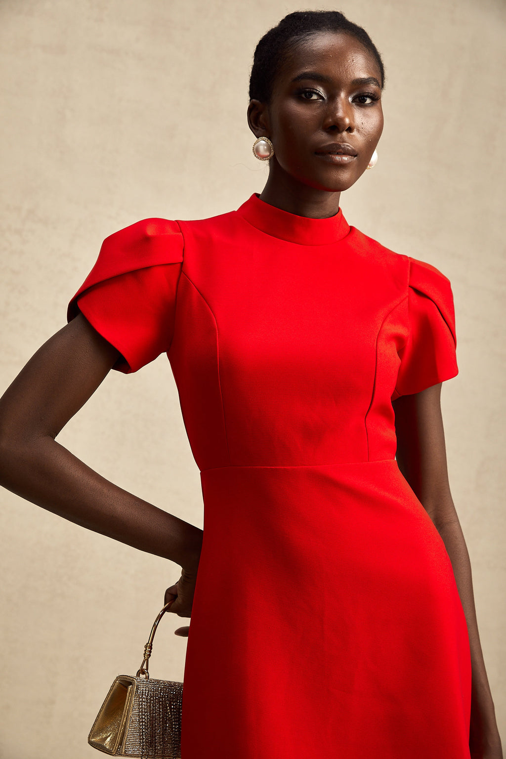 DALIA - Red Bow Mini Dress