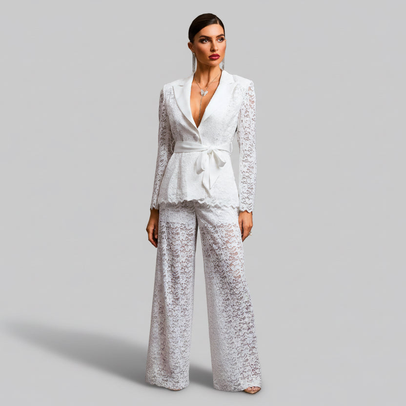 DALIA - Lace Blazer Two-Piece Set