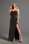 DALIA - Zavan Halter Sequin Flounce Maxi Dress