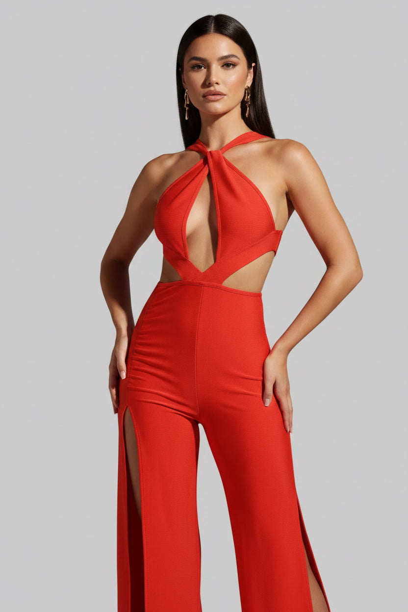 DALIA - Red Maxi Jumpsuit