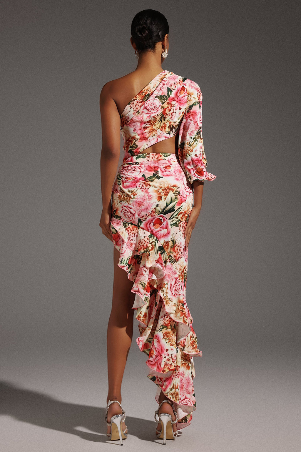 DALIA - Emmeline One Shoulder Hollow Out Slit Maxi Dress