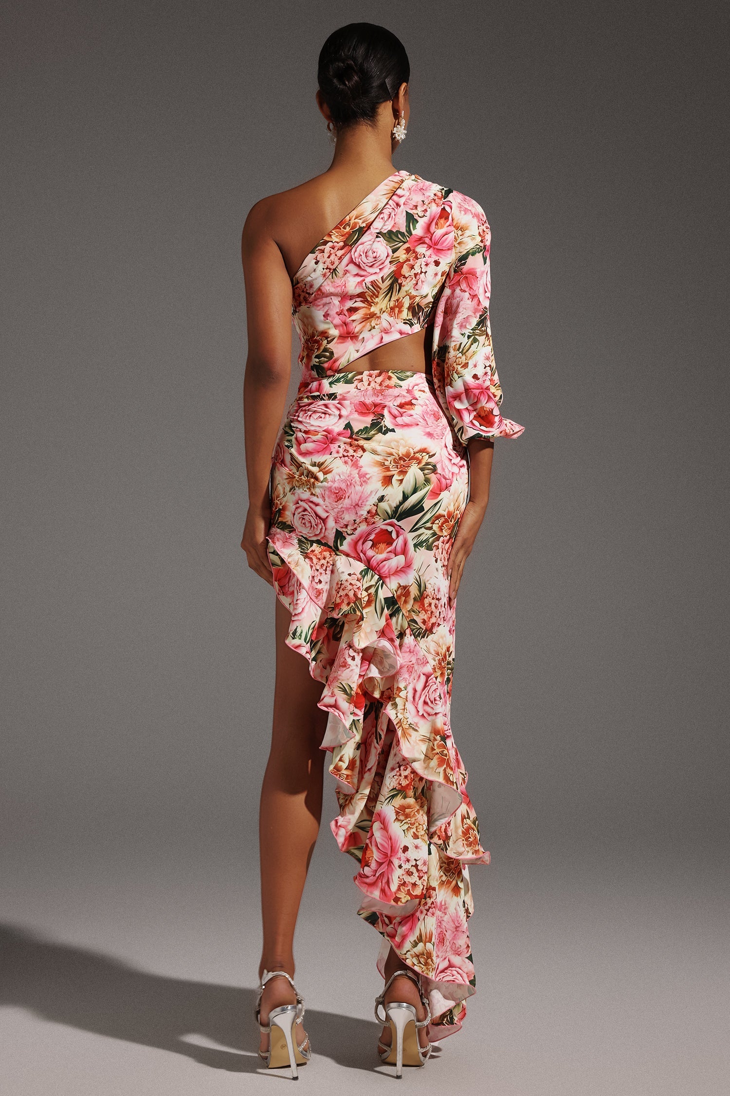 DALIA - Emmeline One Shoulder Hollow Out Slit Maxi Dress