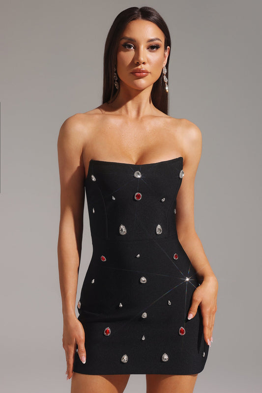 DALIA - Sleeveless Diamond Mini Dress