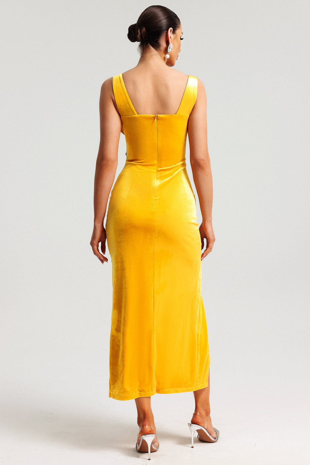DALIA - Hakula Diamante Slit Midi Dress