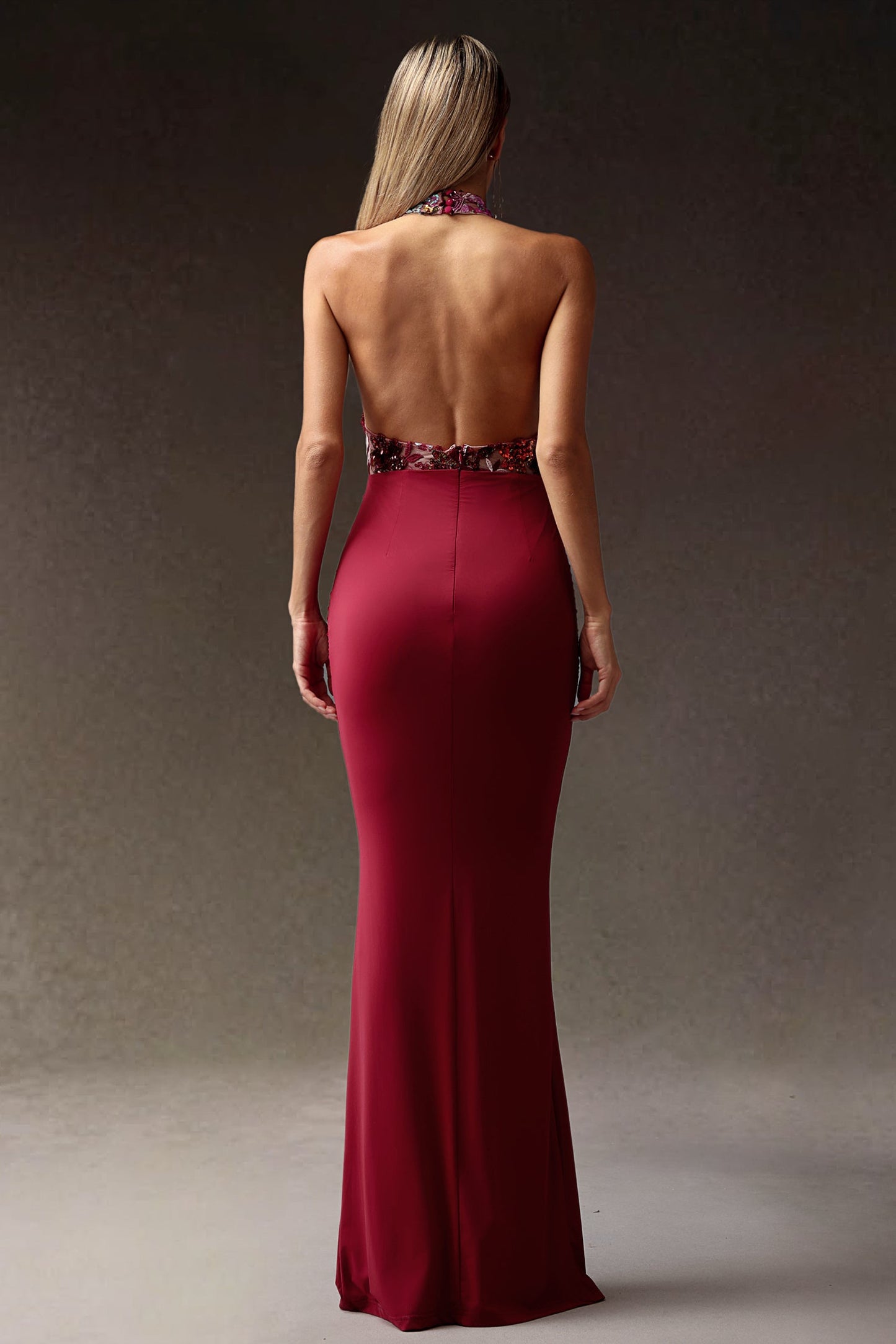 DALIA - Flowers Sequins Slim Maxi Dress