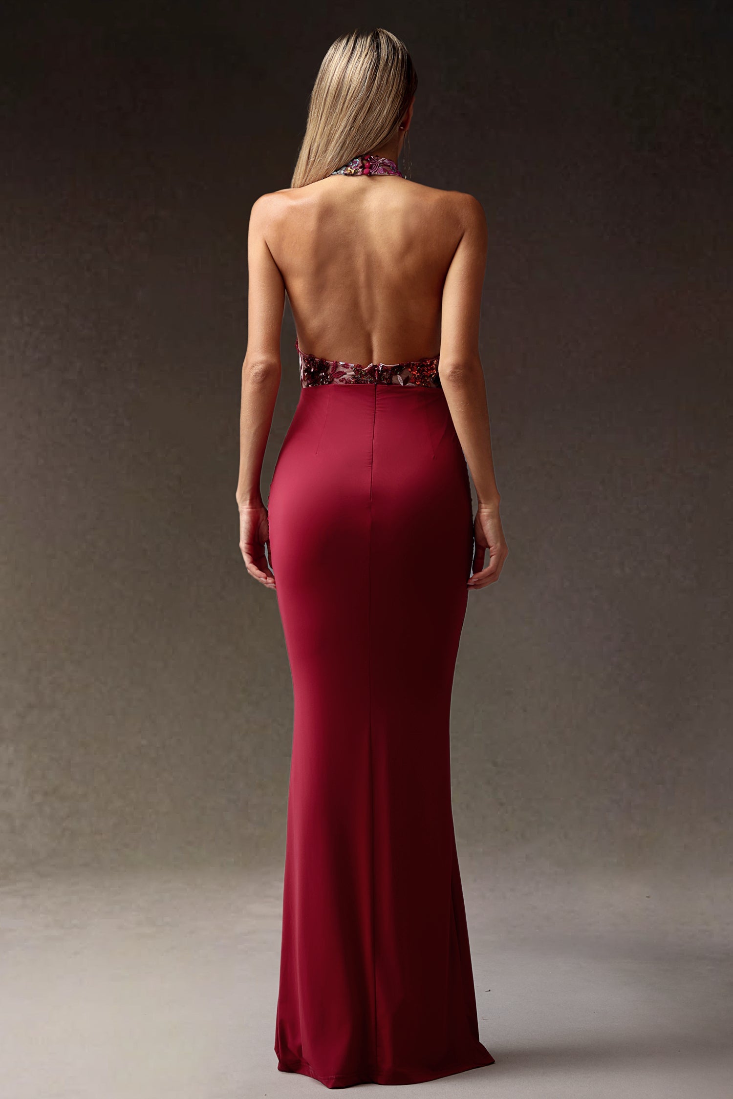 DALIA - Flowers Sequins Slim Maxi Dress