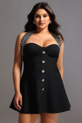 DALIA - Halter Strapless Sleeveless Mini Dress Curve