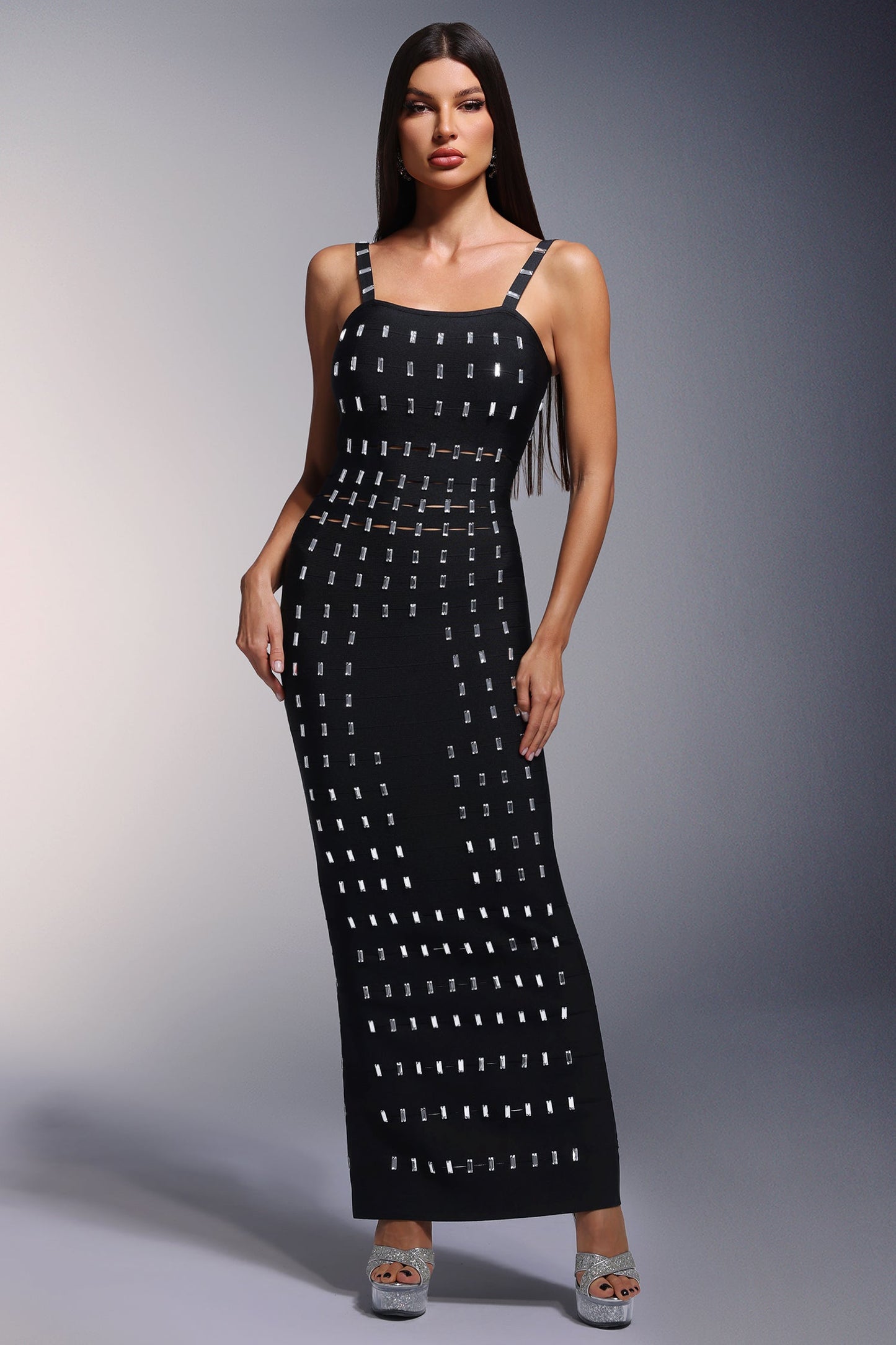 DALIA - Naya Hollow Diamond Bandage  Maxi Dress