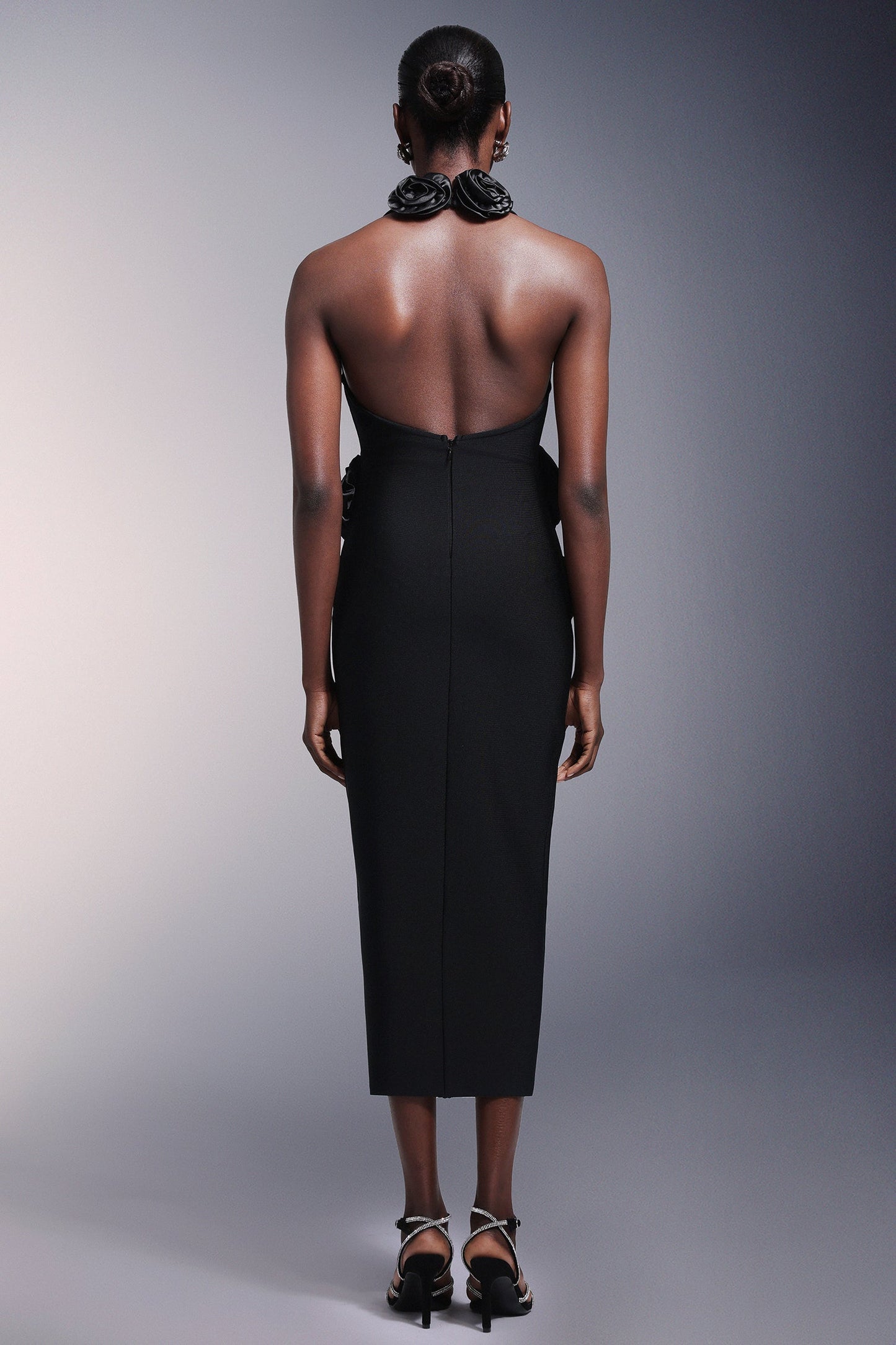 DALIA - Sahara Flowers High Slit Deep-V Bandage Midi Dress