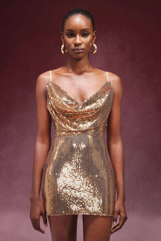 DALIA - Sequin Mini Dress Gold