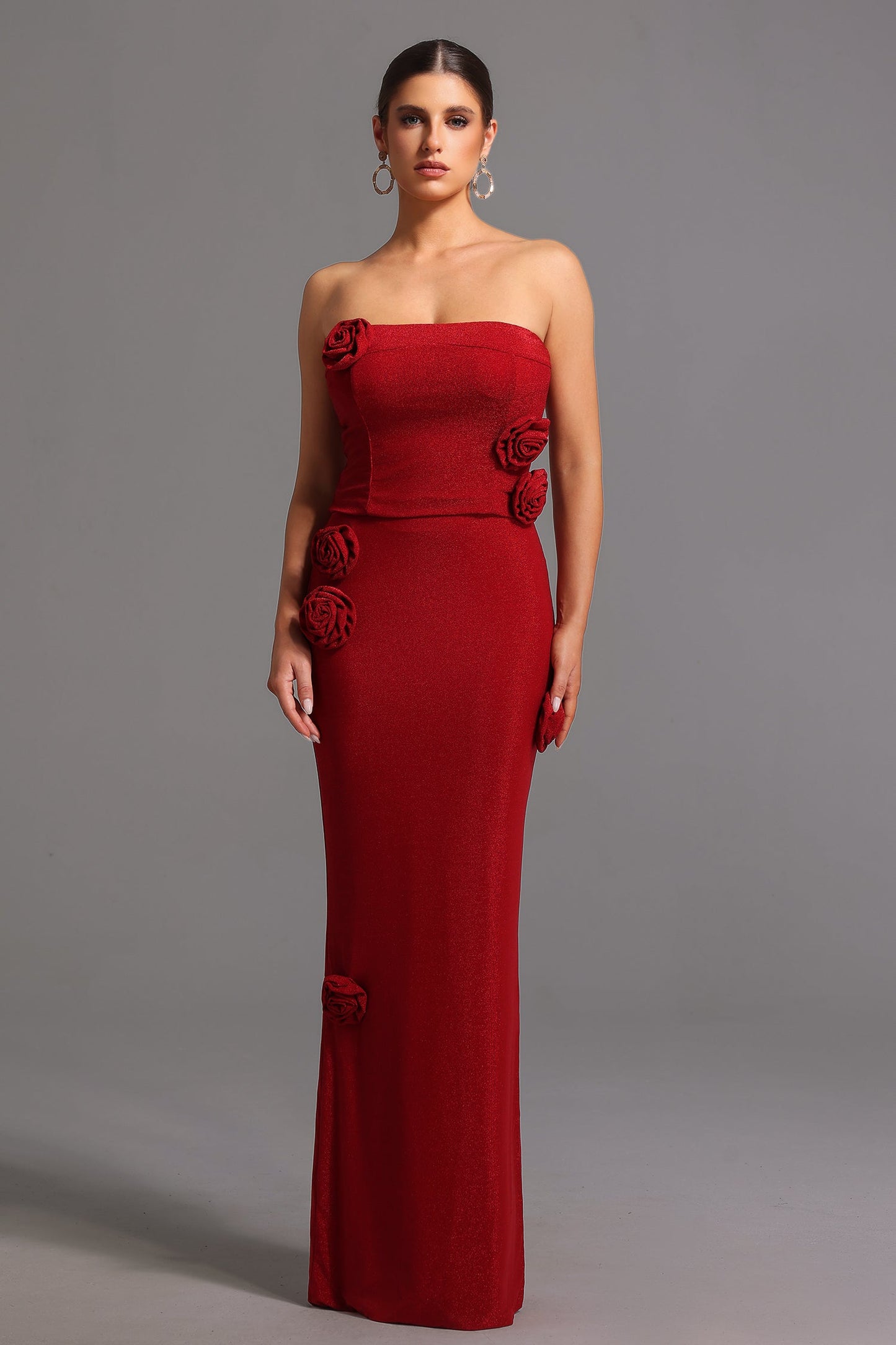 DALIA -  Strapless Flowers Maxi Set