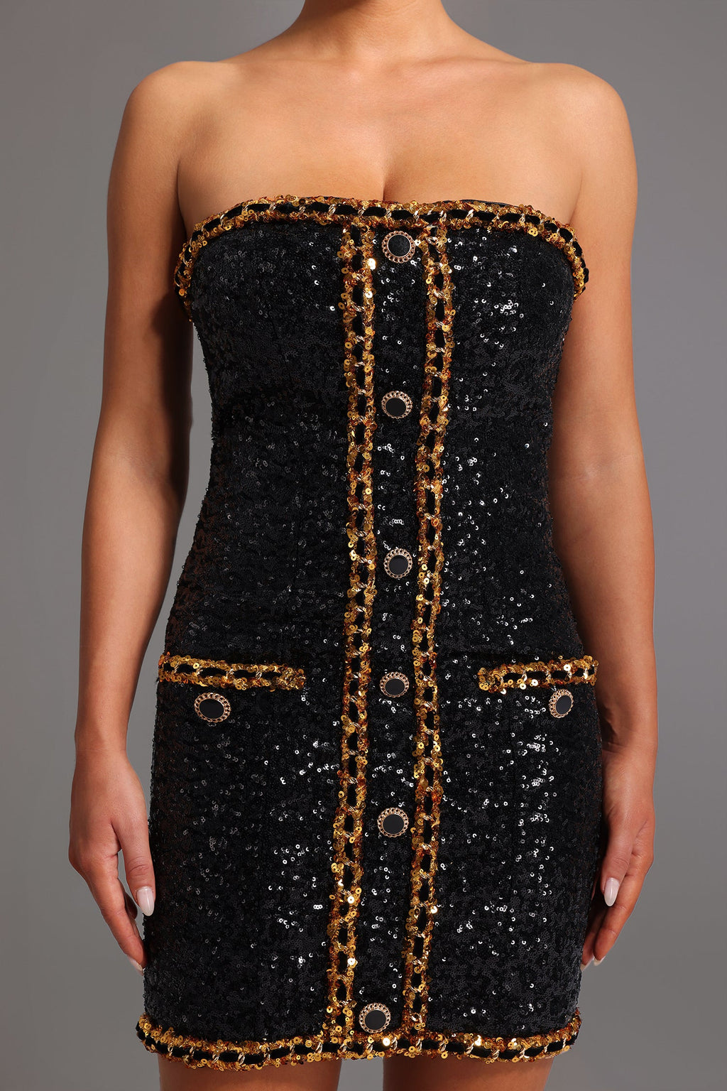 DALIA - Shaha Strapless Sequins Mini Dress