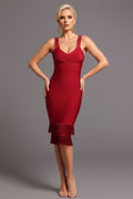 DALIA - Sleeveless Tassel Bandage Mini Dress - Red
