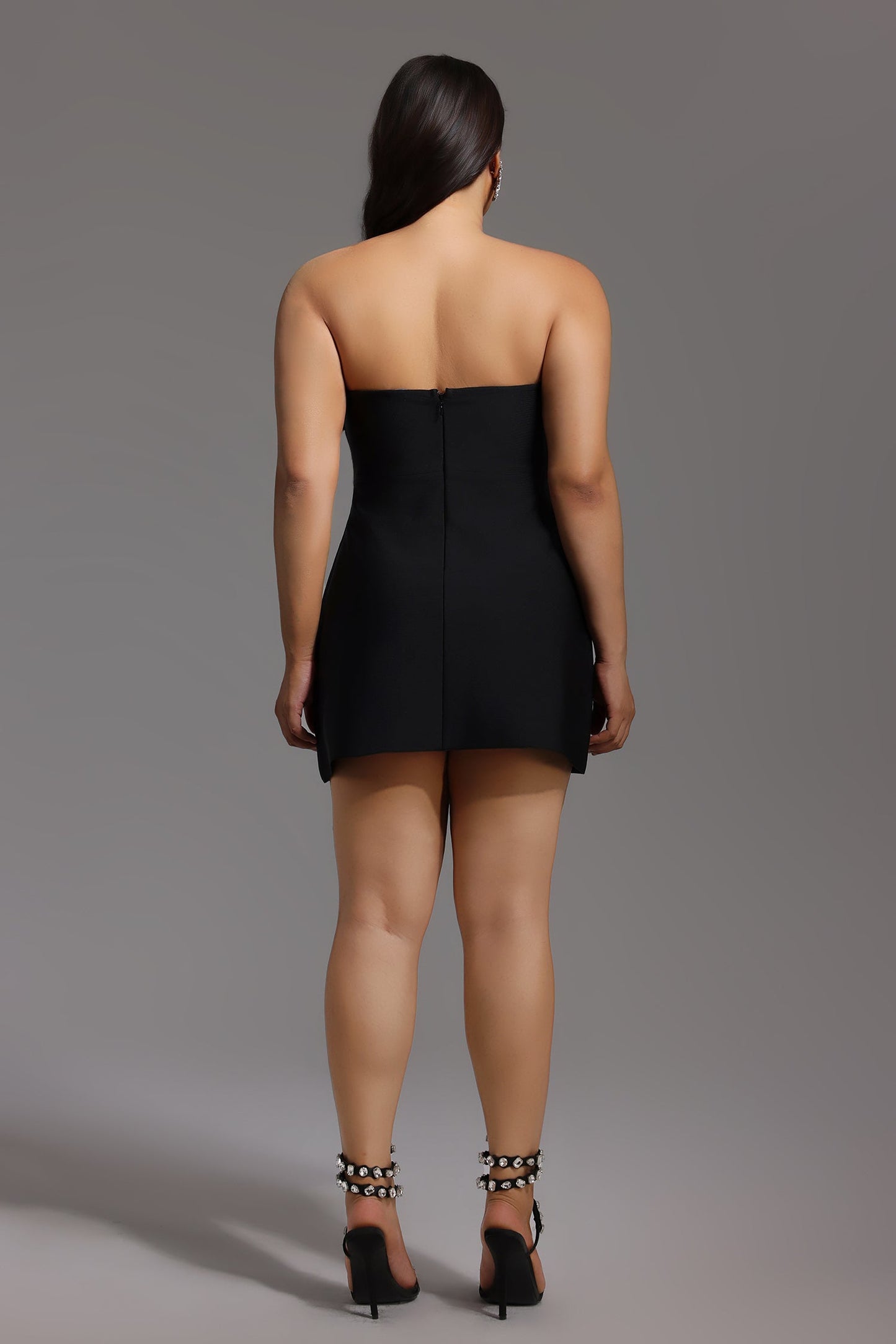 DALIA - Black Diamond Mini Dress Curve