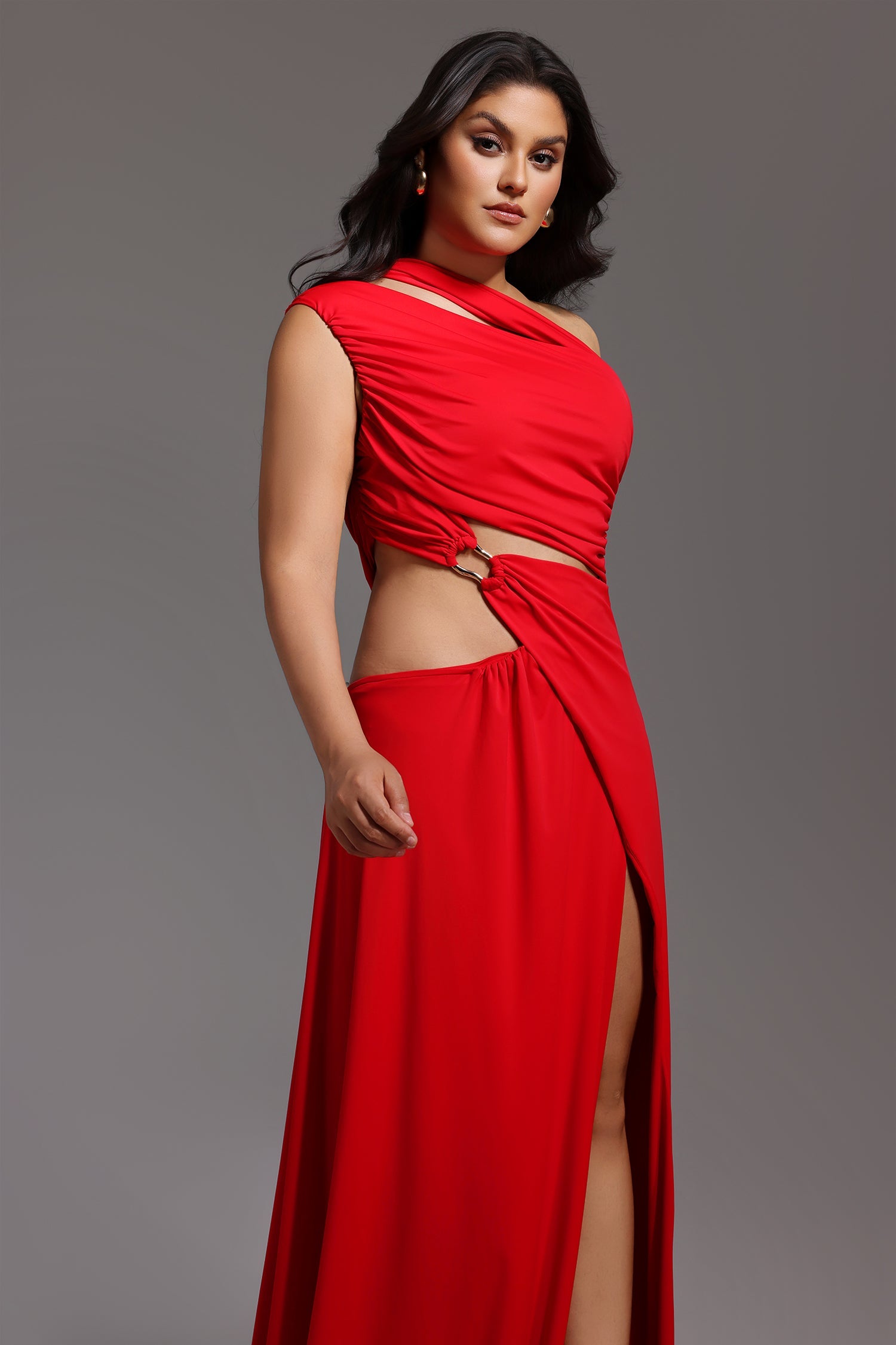 DALIA - Maxi-jurk met hoge split en open details