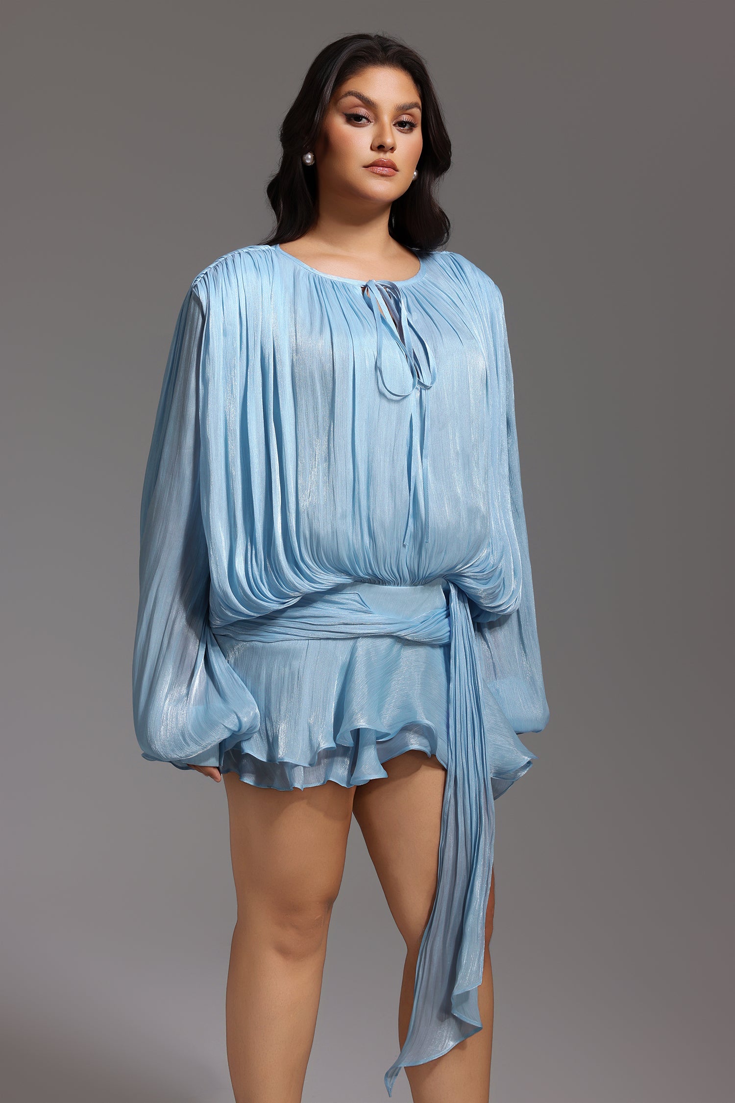 DALIA - Mini-jurk met ruches en rondingen 