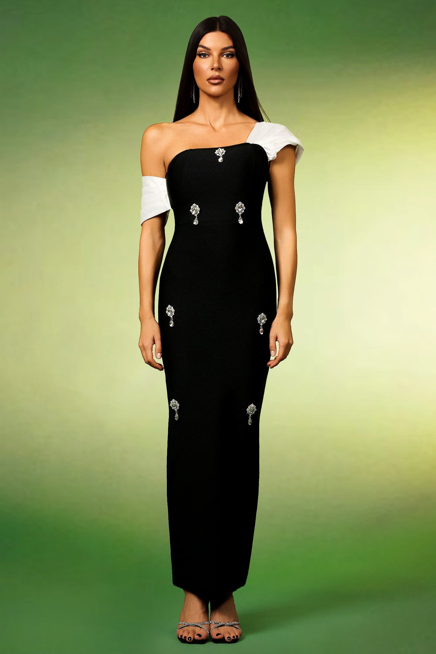 DALIA - Kylli Off The Shoulder Sleeveless Diamond Bandage Midi Dress