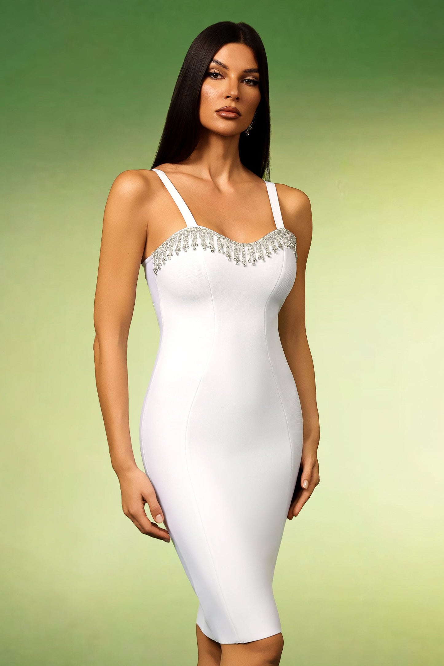 DALIA - Lunare Sleeveless Diamond Tassels Bandage Mini Dress