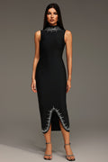 DALIA - Lousia Sleeveless Round Neck Diamond Bandage Maxi Dress