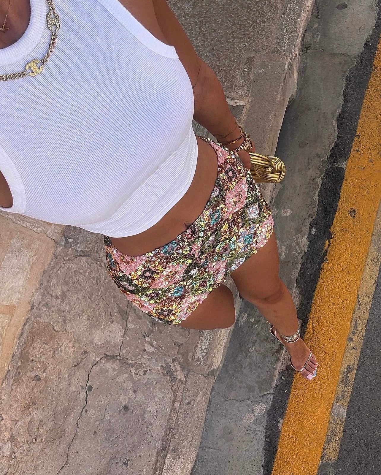 DALIA -  Sequin Skirt - Rose
