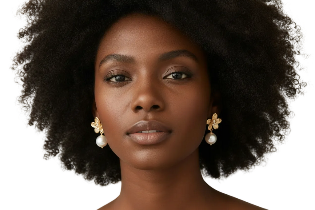 DALIA - Gold Pearl Earrings