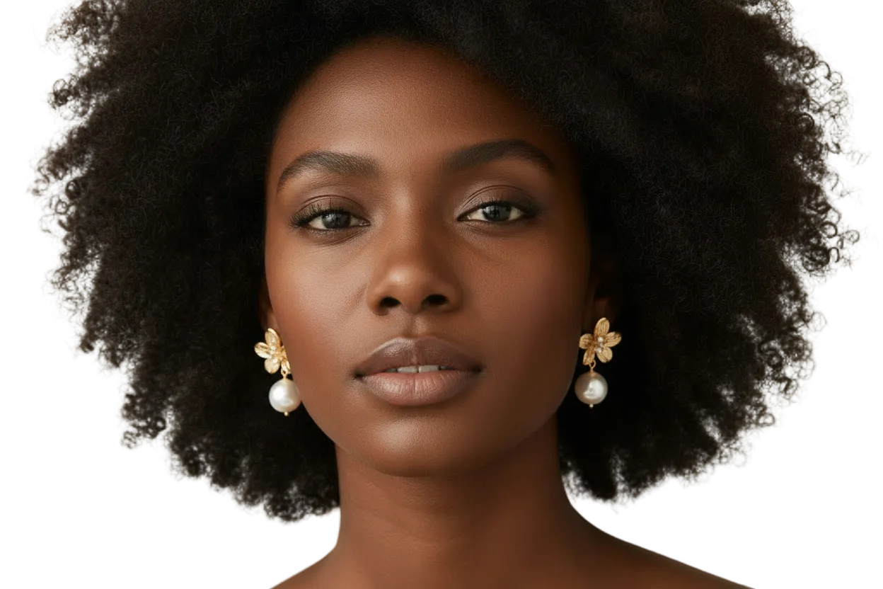DALIA - Gold Pearl Earrings