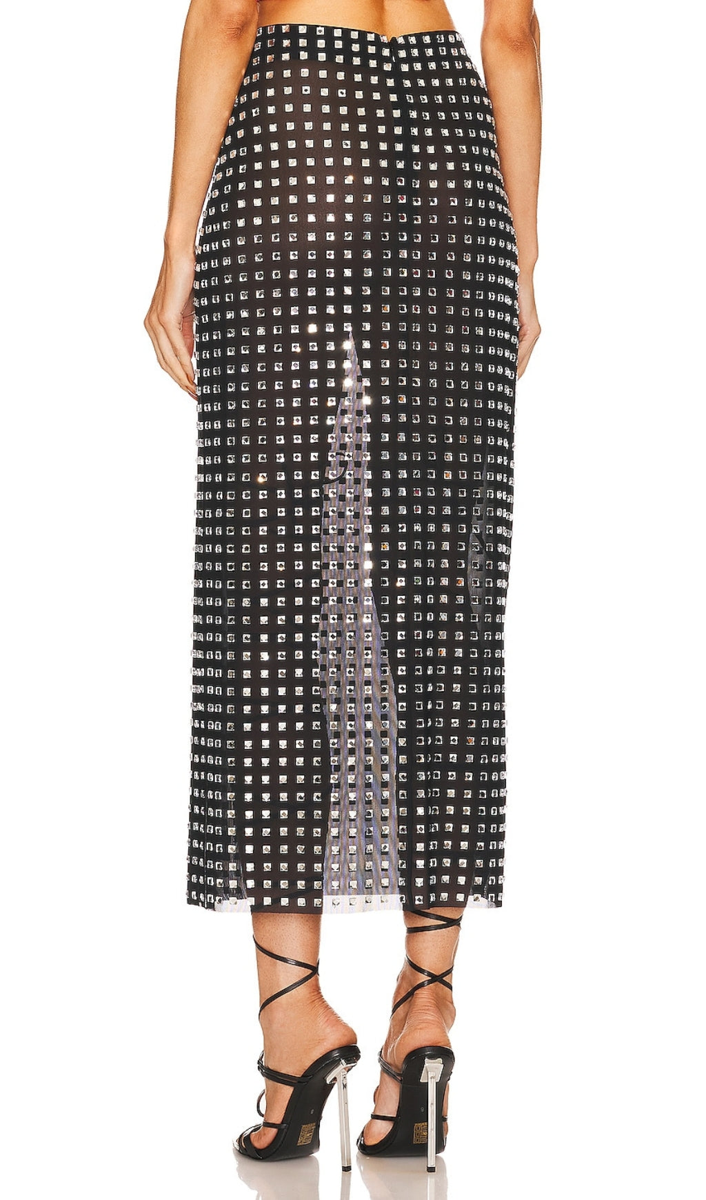 DALIA - Embellished Split Mesh Skirt