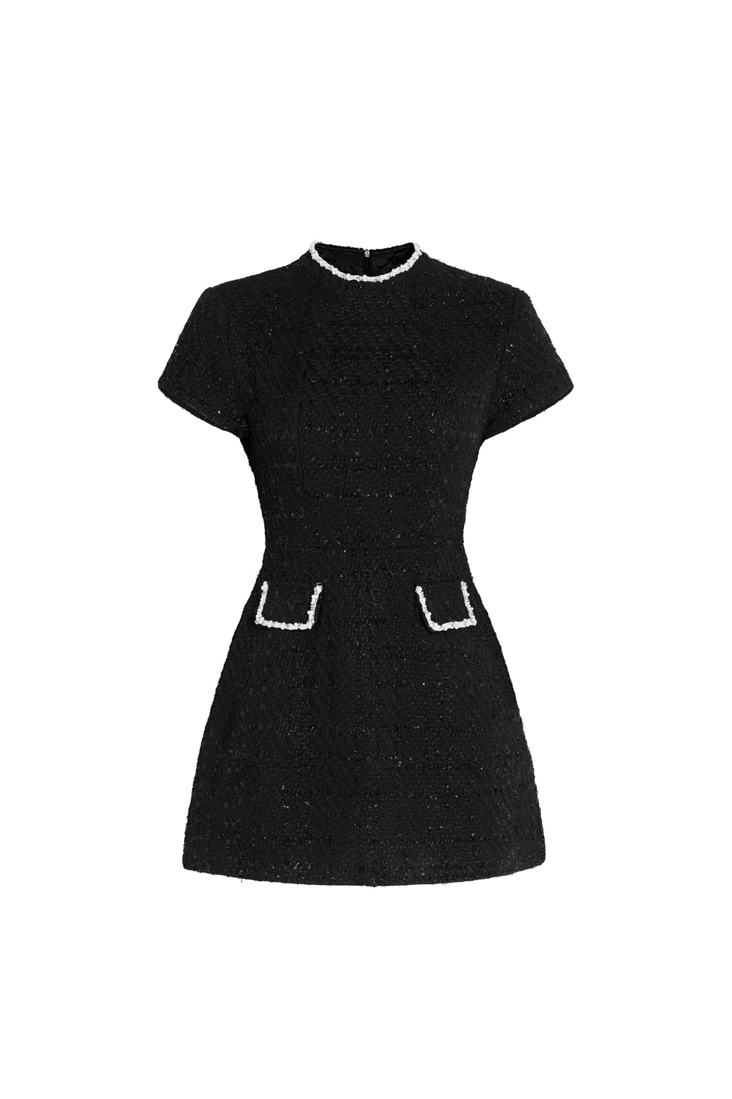 DALIA - Mini-jurk met korte mouwen en strass-steentjes