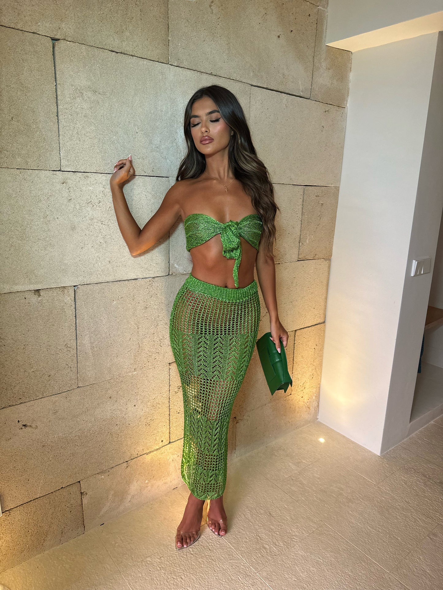 DALIA - Metallic Two Piece - Emerald