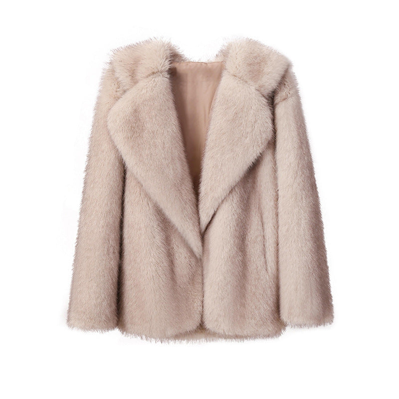 DALIA - Lapel Faux Fur Coat