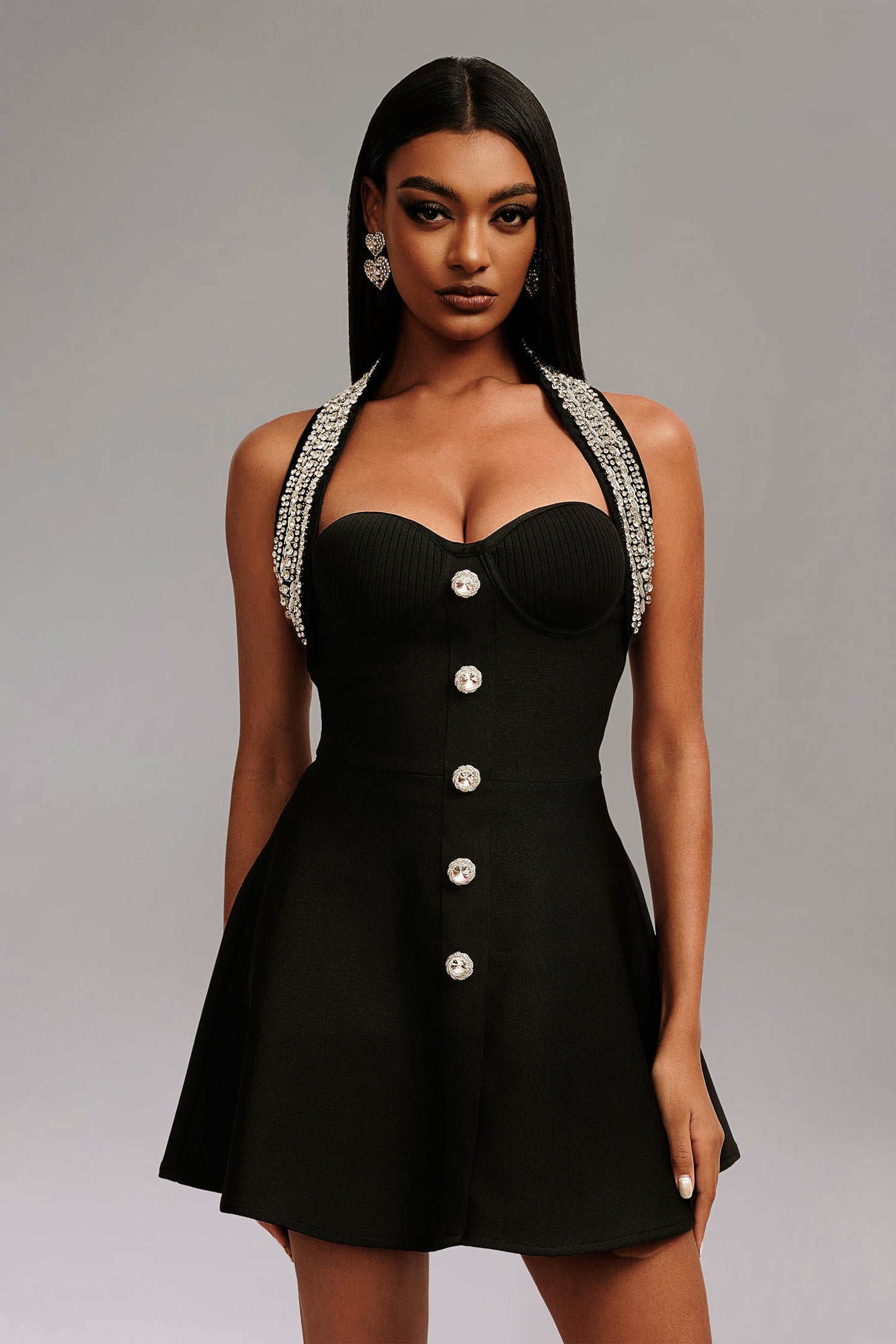 DALIA - Halter Strapless Sleeveless Mini Dress