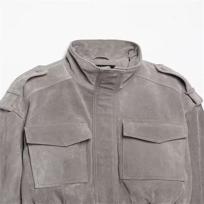 DALIA - Cropped Jacket - Grey