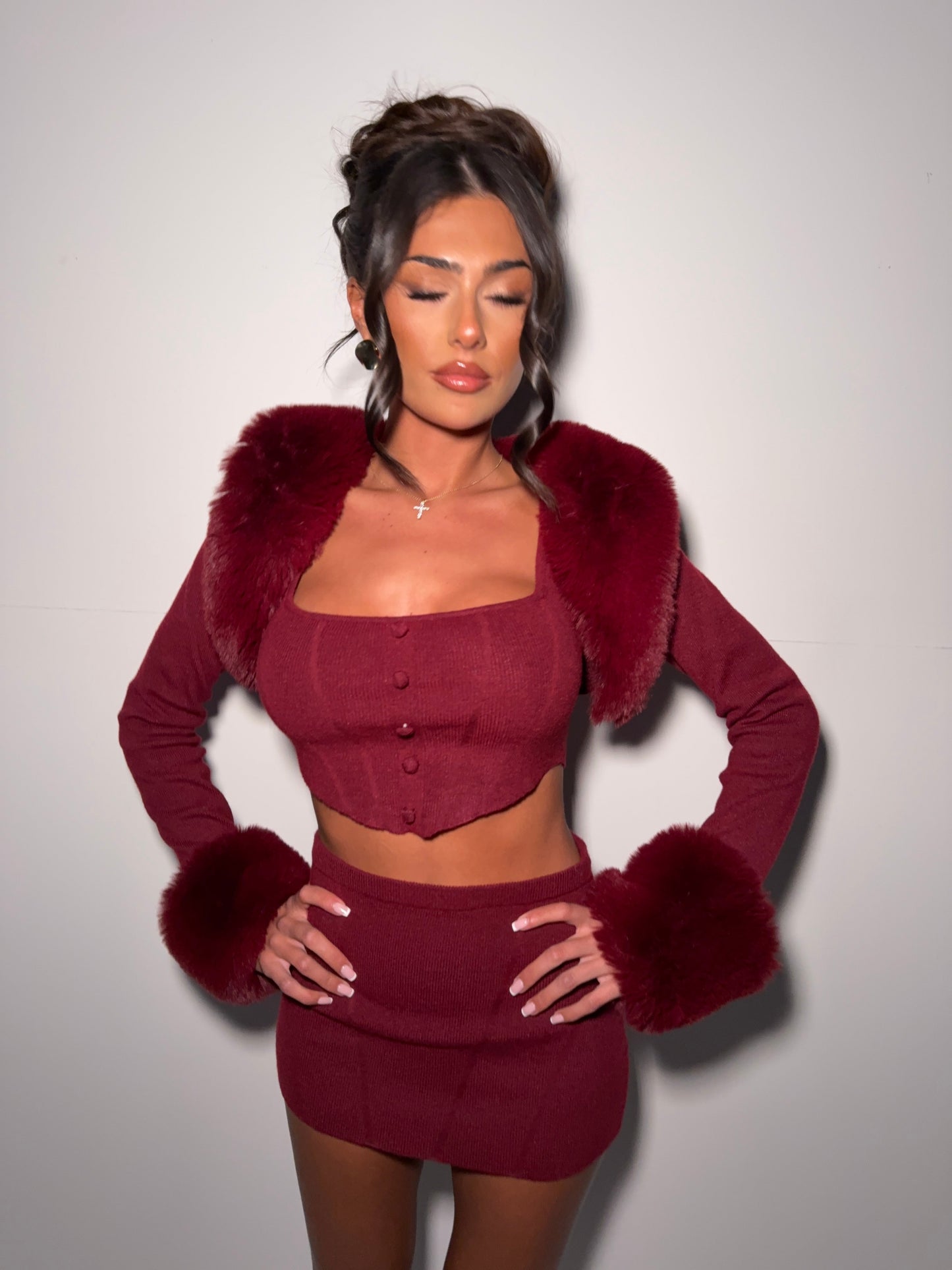 DALIA - Lovergirl Top & Shrug - Cherry