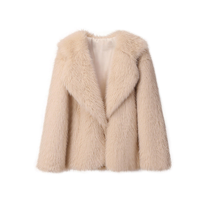 DALIA - Lapel Faux Fur Coat