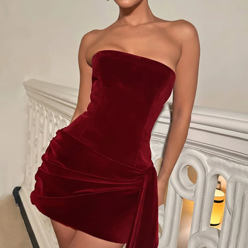 DALIA - Romantic Velvet Mini Dress