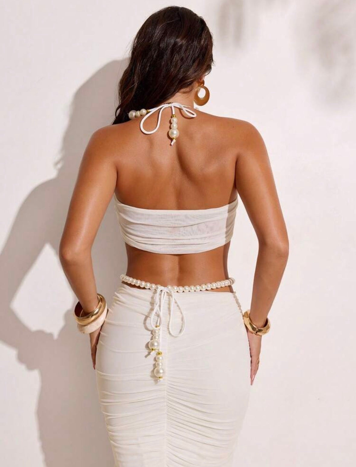 DALIA - Pearl Luxe Two-Piece Set - White