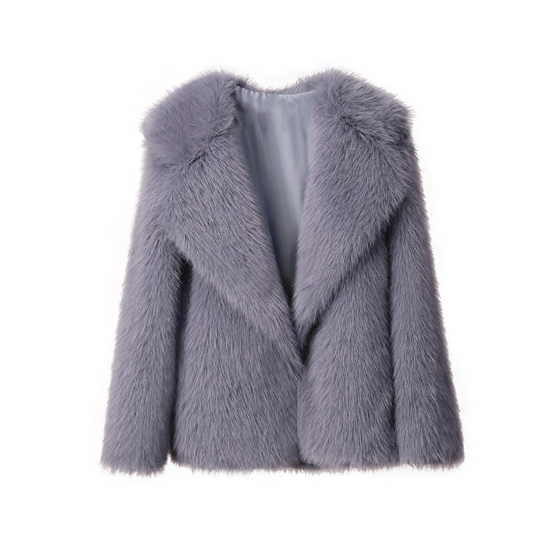 DALIA - Lapel Faux Fur Coat