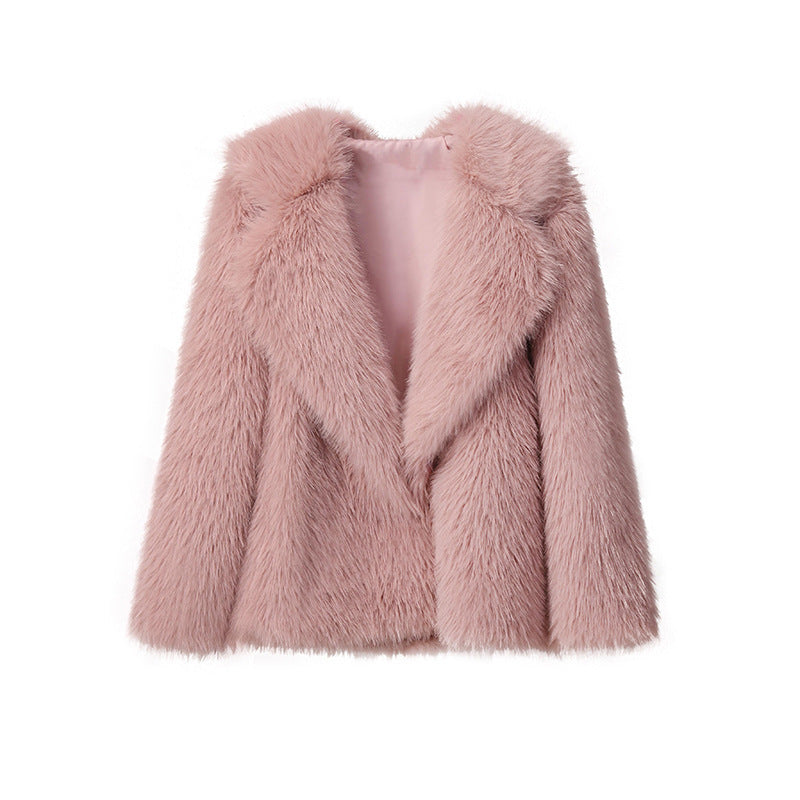 DALIA - Lapel Faux Fur Coat