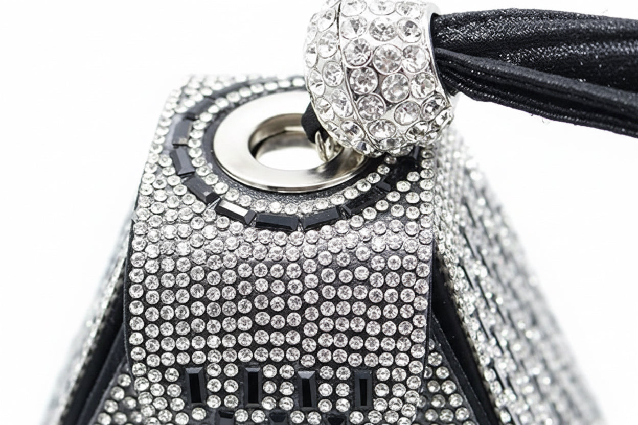 DALIA - Rhinestone-embellished Pyramid Handbag