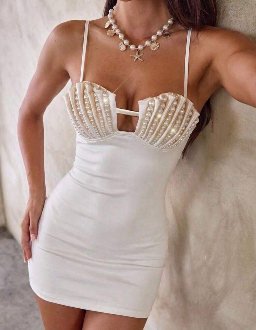 DALIA - Pearl Shell Mini Dress