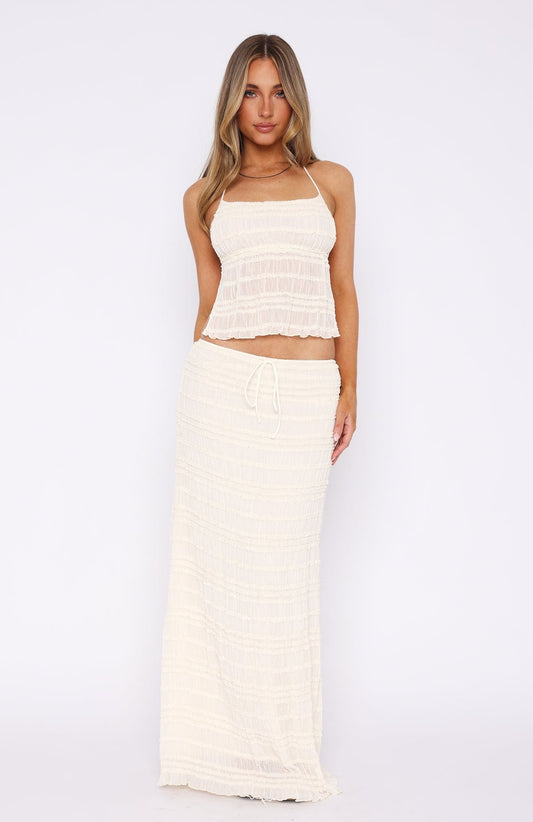 DALIA - Cover 2-Piece Maxi Dress Set White