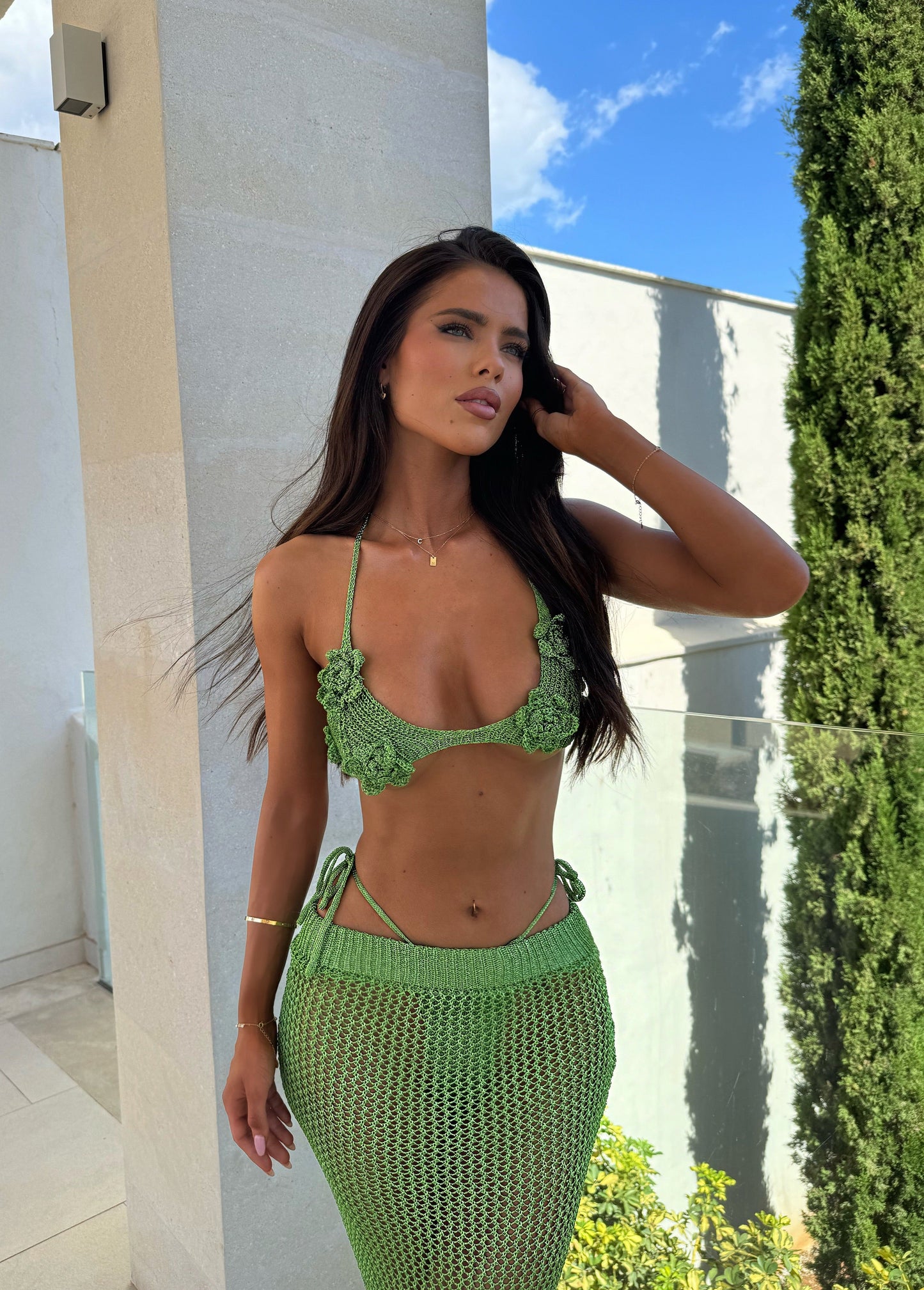 DALIA - Knit 3 Piece Bikini - Emerald