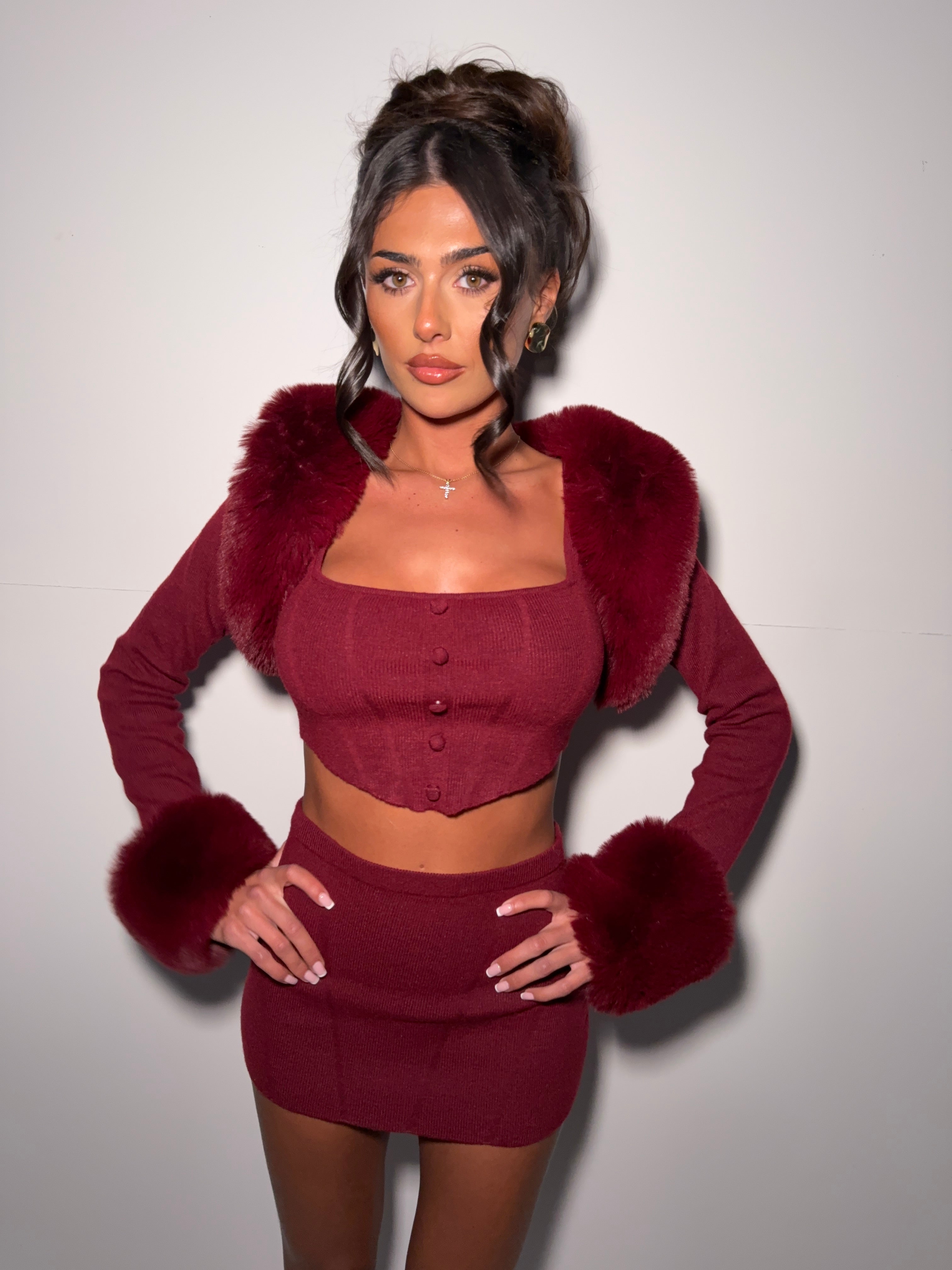 DALIA - Lovergirl Top & Shrug - Cherry